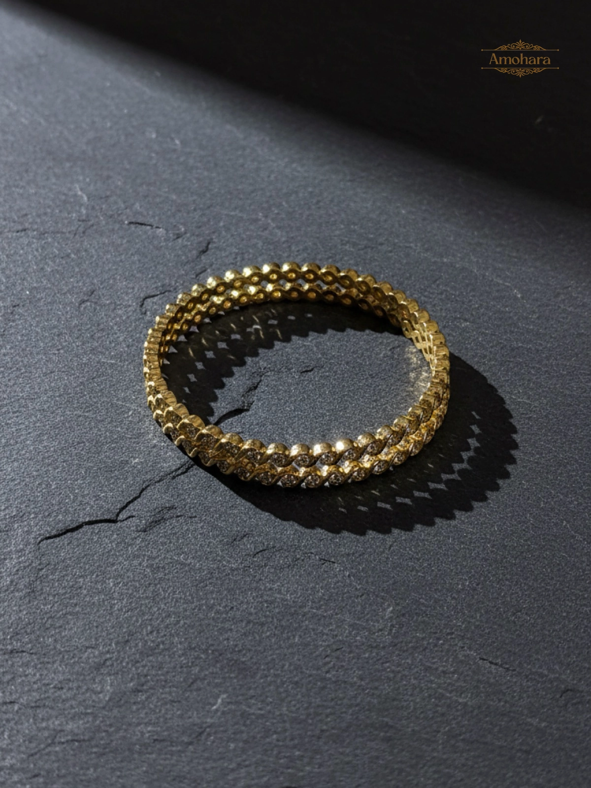 Twinkle Wave Gold Cover Bangles