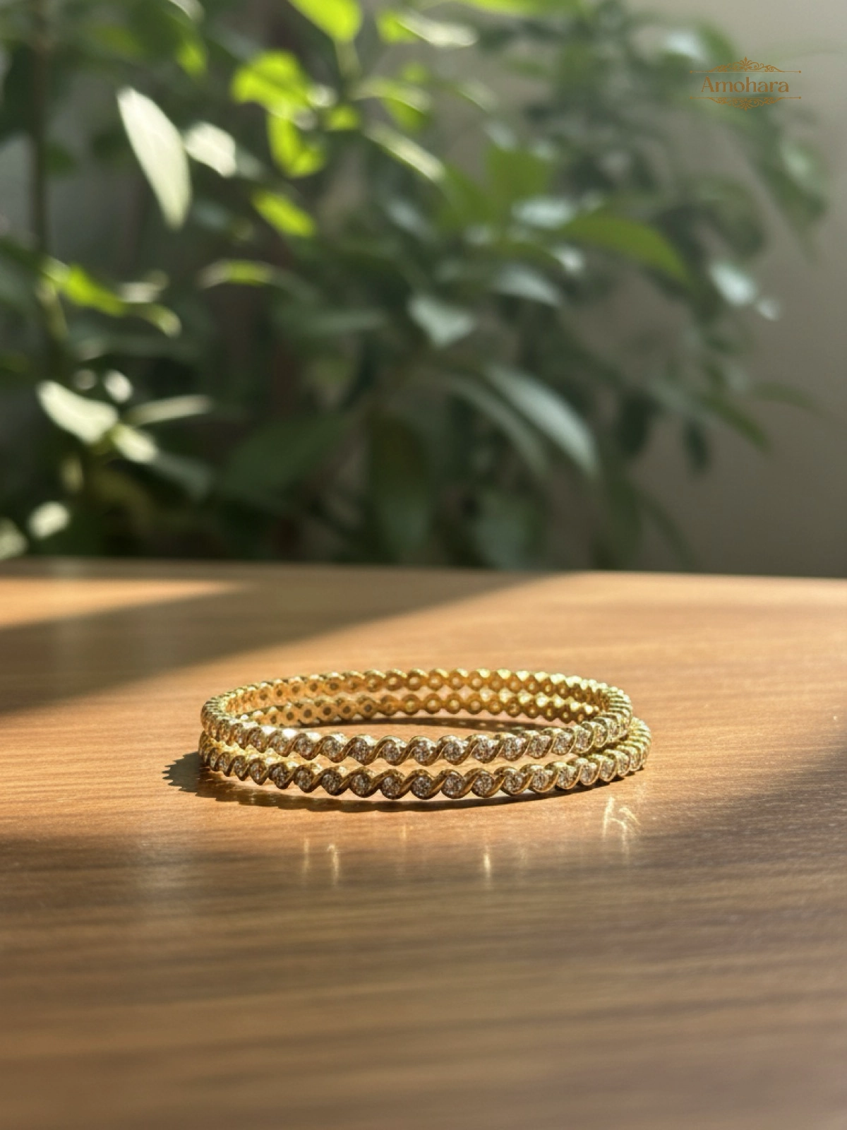 Twinkle Wave Gold Cover Bangles