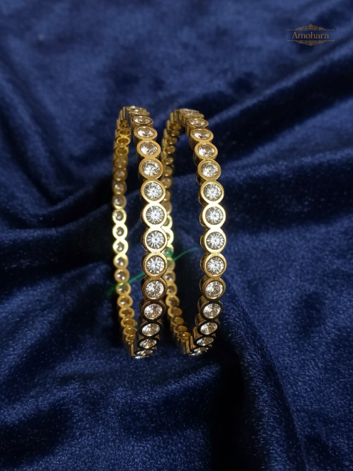 Crystal Halo Gold Cover Bangles