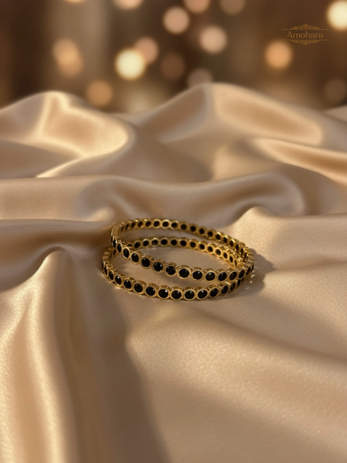 Midnight Circle Gold Cover Bangles