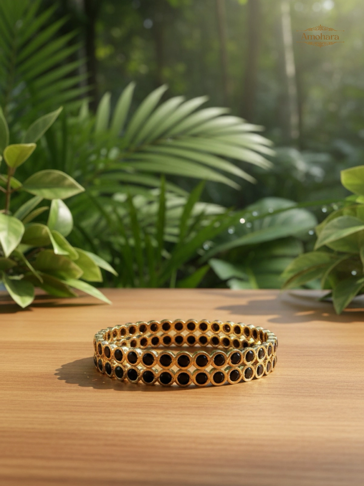 Midnight Circle Gold Cover Bangles