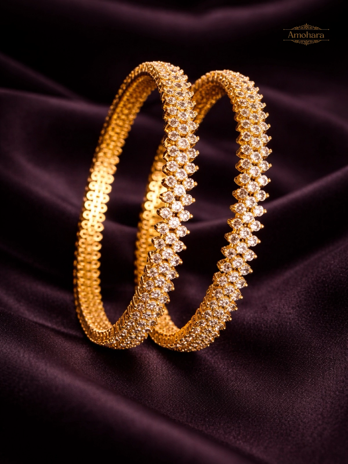 Diamond Glow Gold Cover Bangles