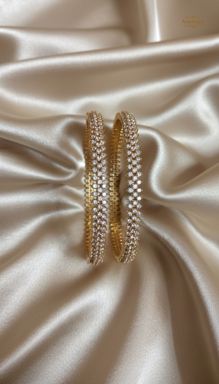 Diamond Glow Gold Cover Bangles