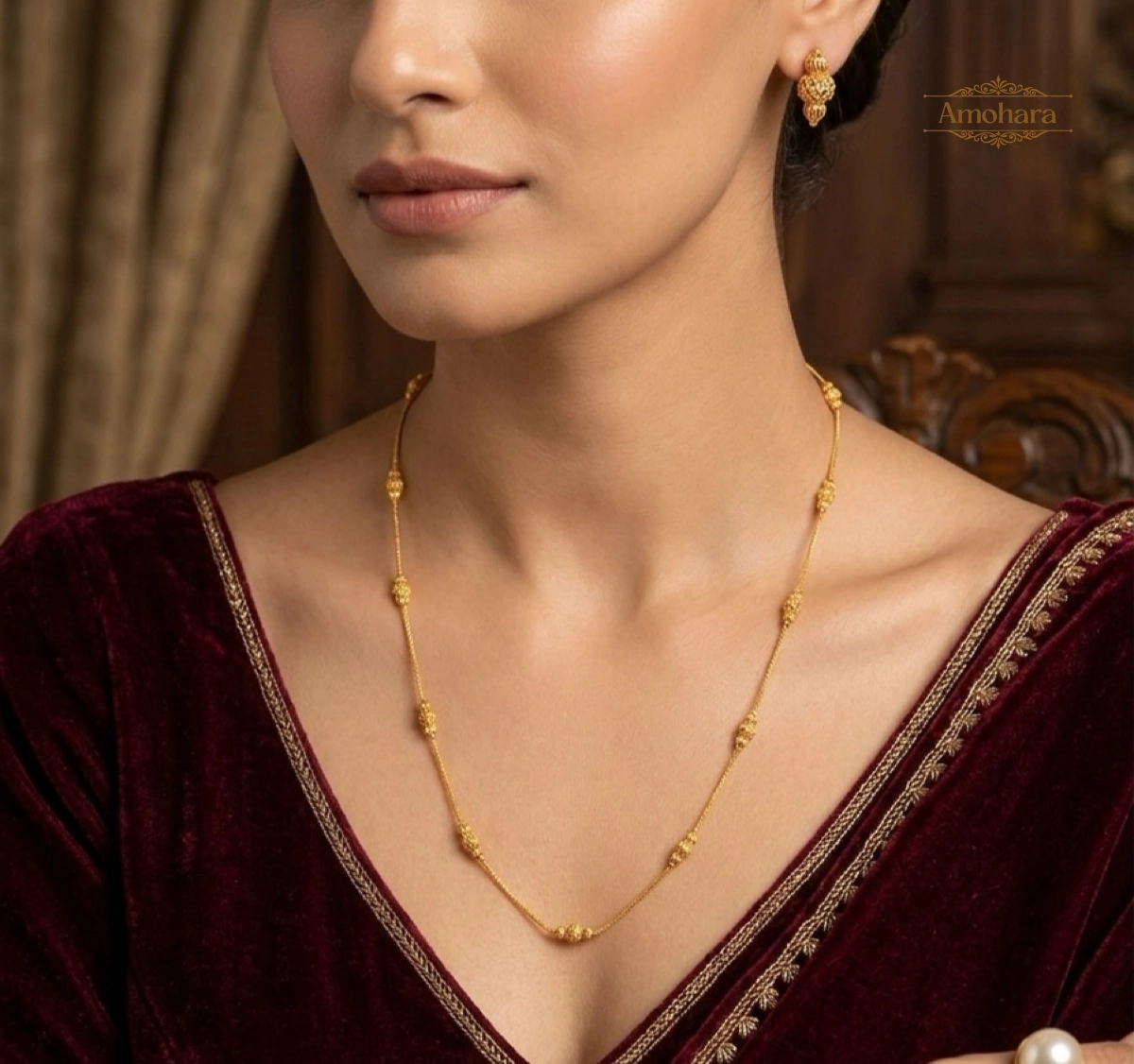 Golden Bead Elegance Chain