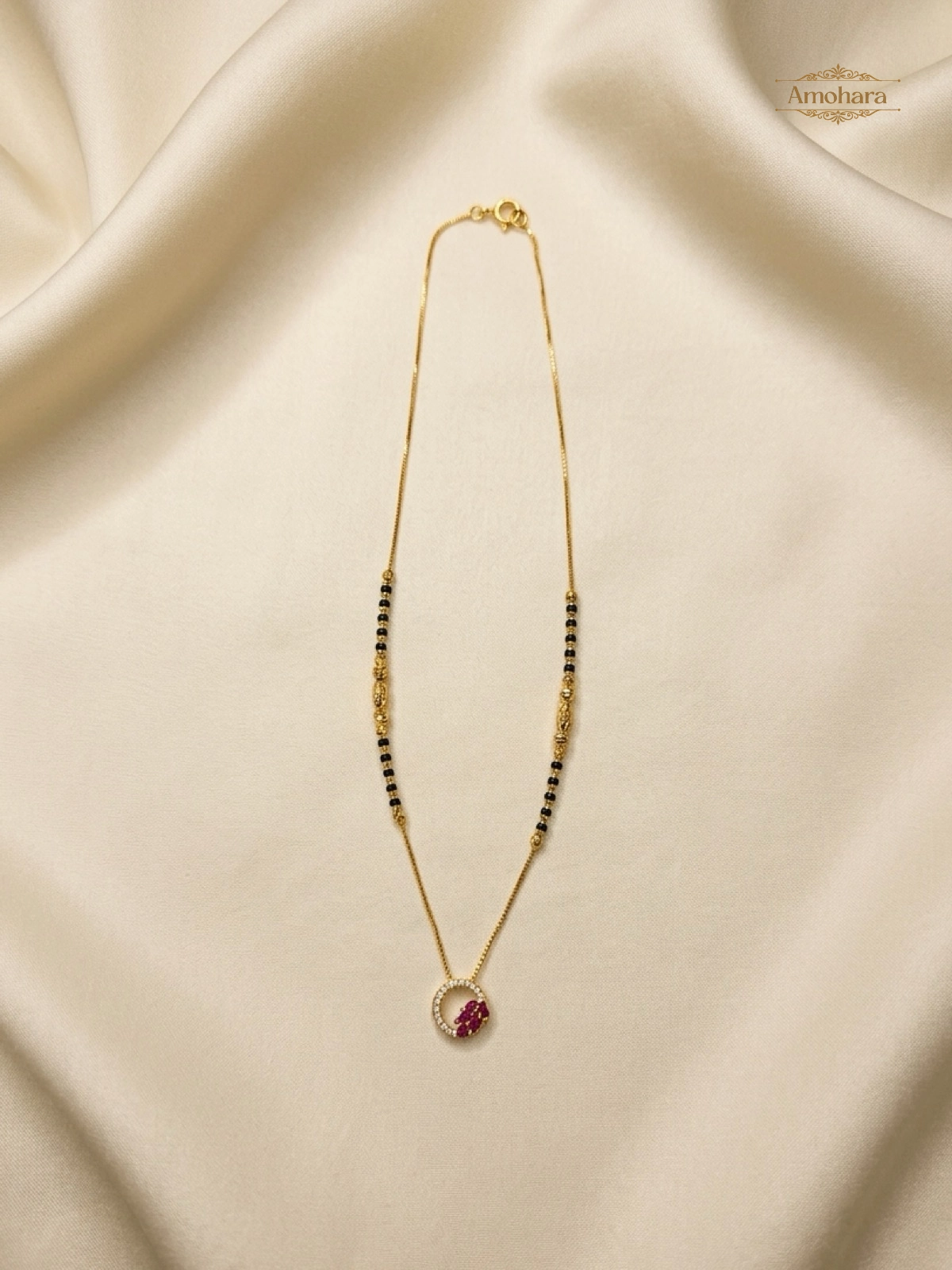 Ruby Bloom Halo Mangalsutra