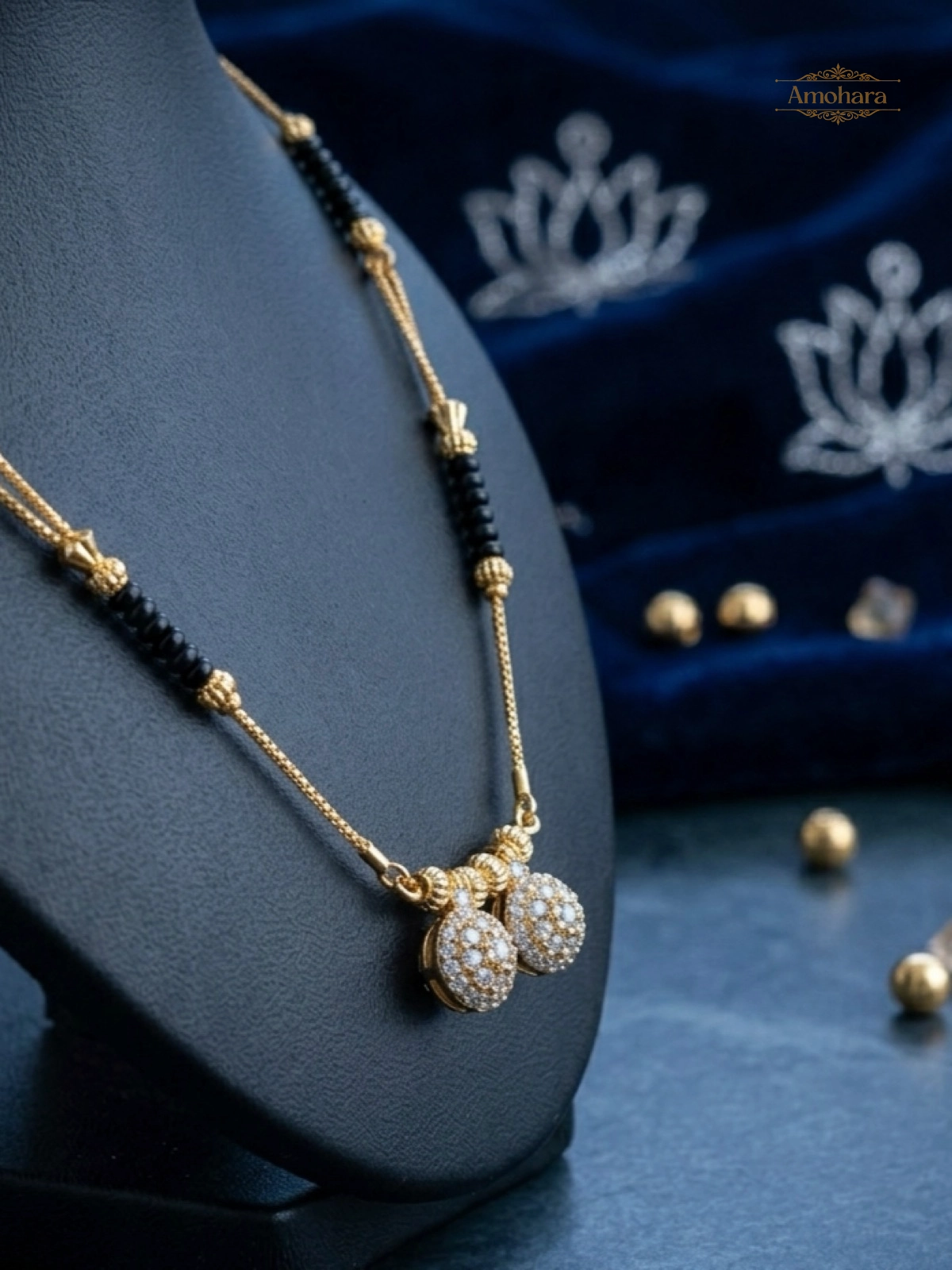 Twin Sparkle Drop Mangalsutra Chain