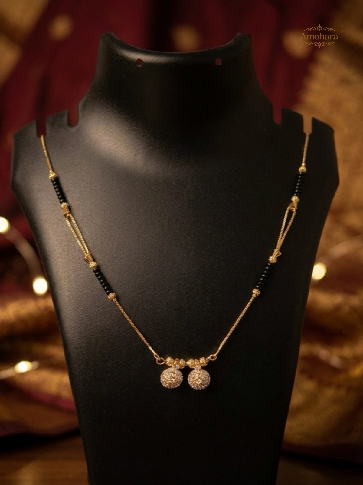 Twin Sparkle Drop Mangalsutra Chain