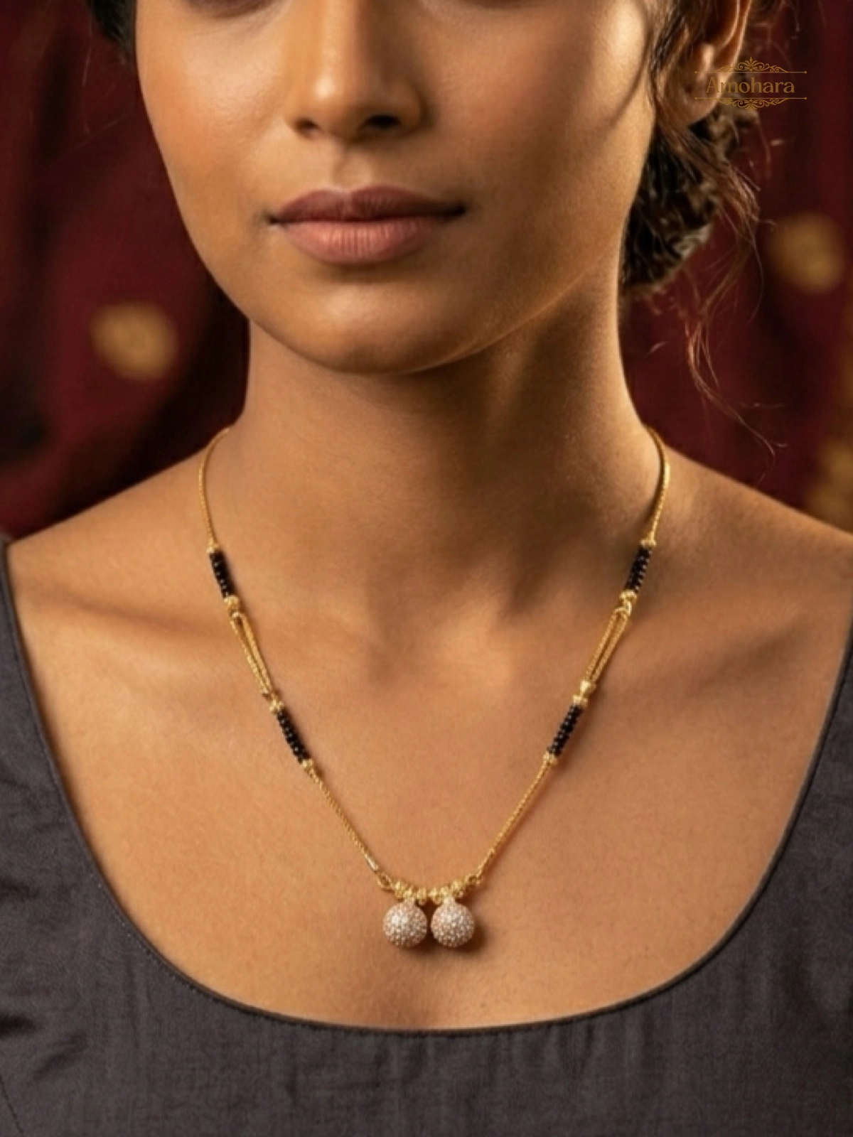 Twin Sparkle Drop Mangalsutra Chain