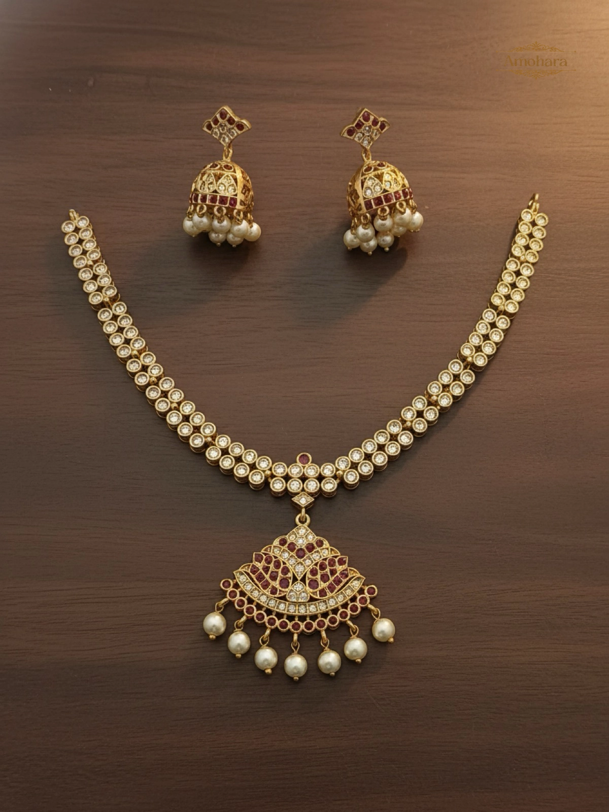 Royal Kundan Pearl Drop Necklace Set
