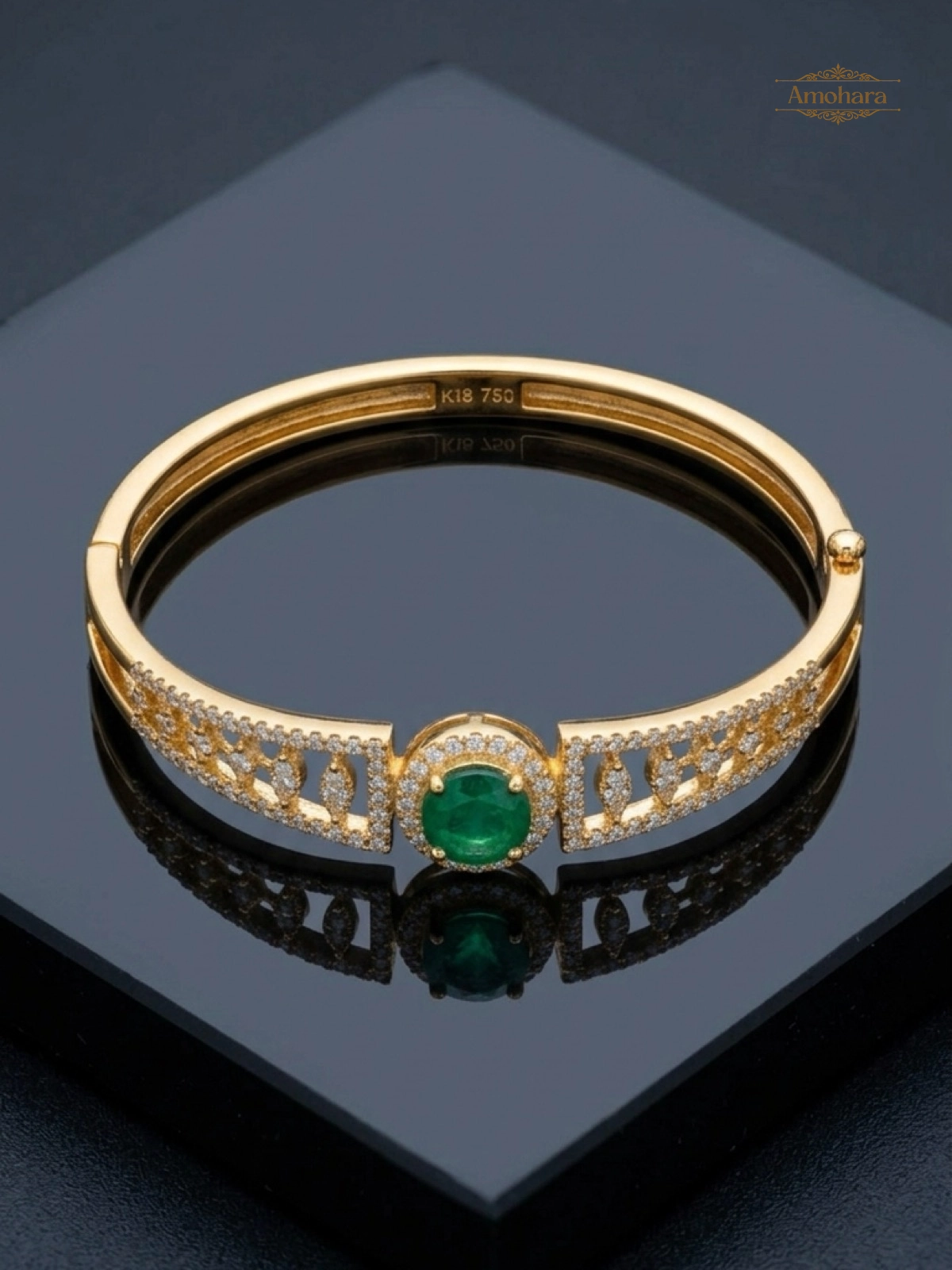 Emerald Radiance Bangle Bracelet