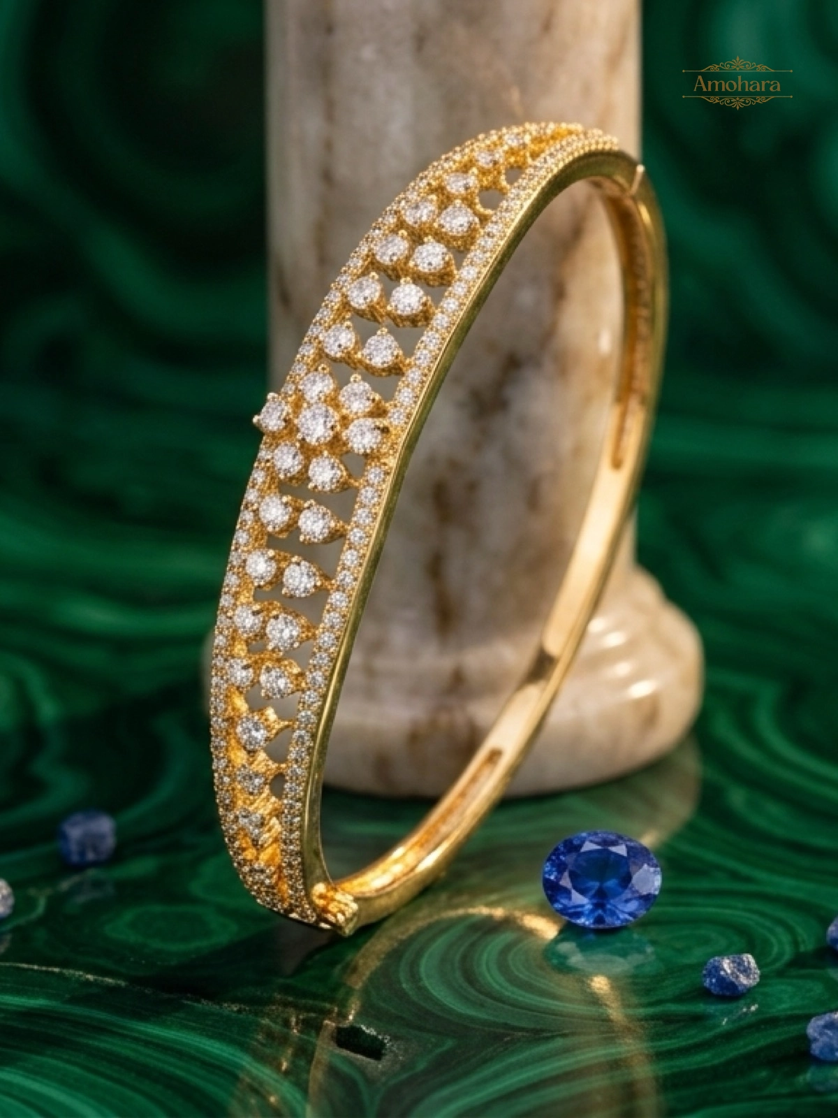 Golden Lattice Sparkle Bangle bracelet