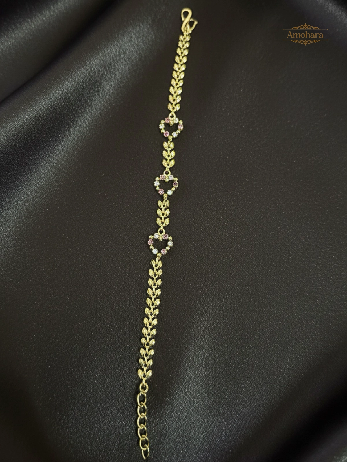 Golden Heart Charm Gold Covering chain Bracelet