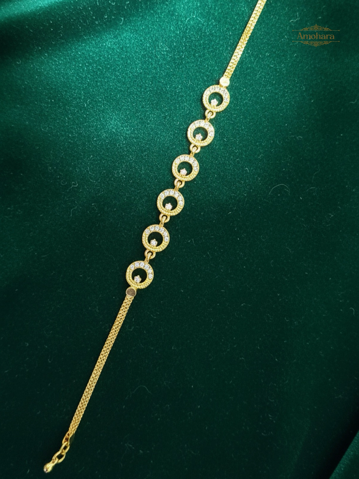 Circle Charm Glow Gold Covering chain Bracelet