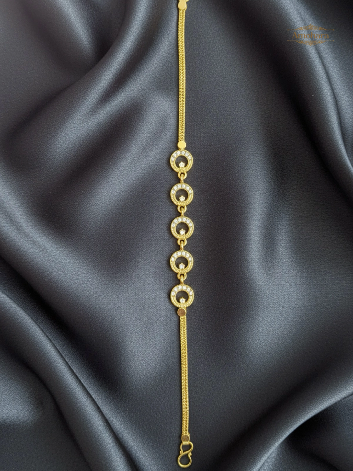 Circle Charm Glow Gold Covering chain Bracelet