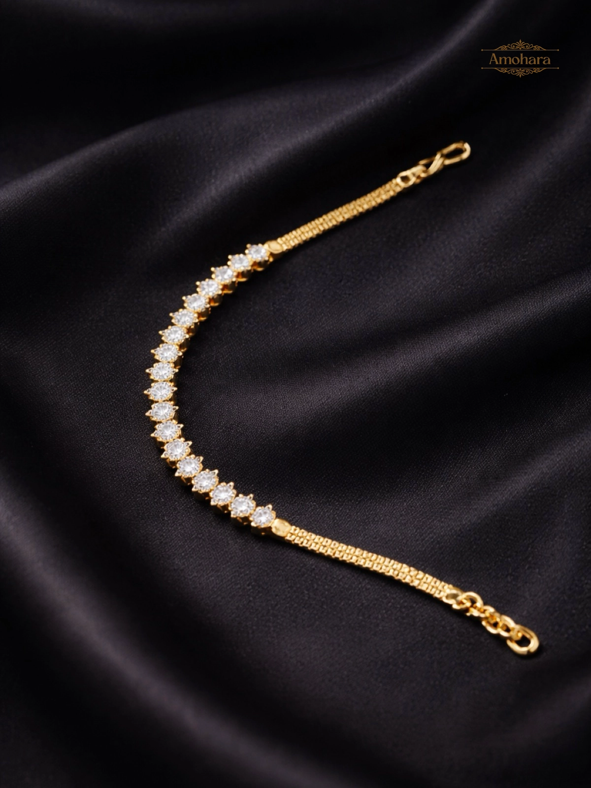 Crystal Elegance Gold Covering chain Bracelet