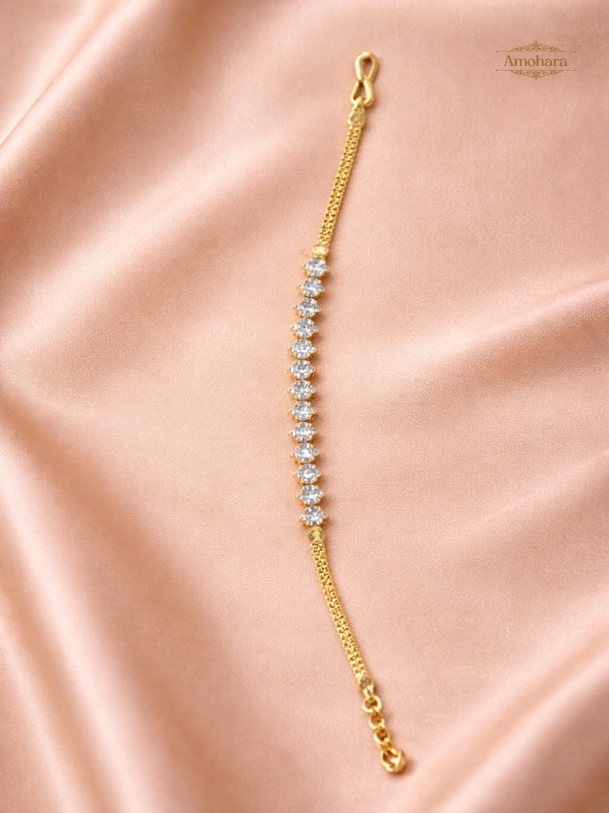 Crystal Elegance Gold Covering chain Bracelet