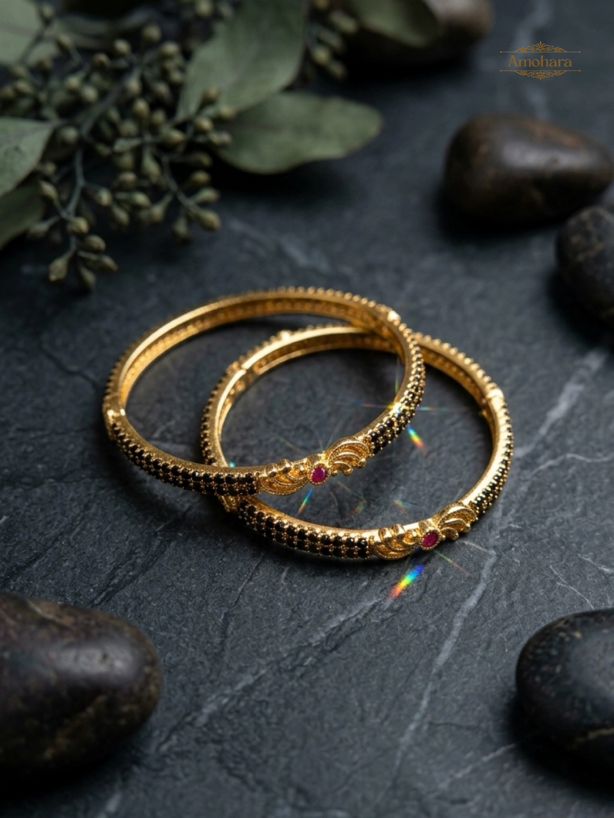 Ruby Elegance Mangalsutra Bangles