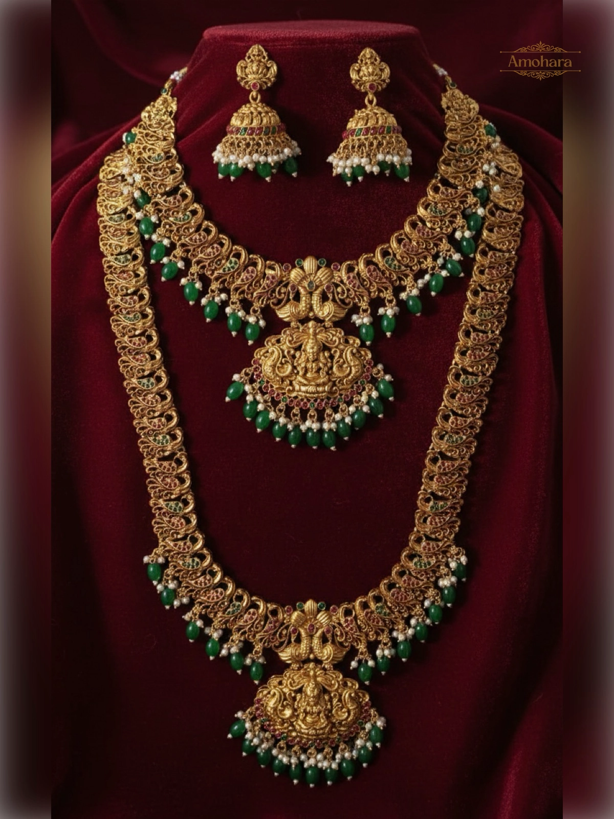 Lakshmi Emerald Bridal Haaram Set