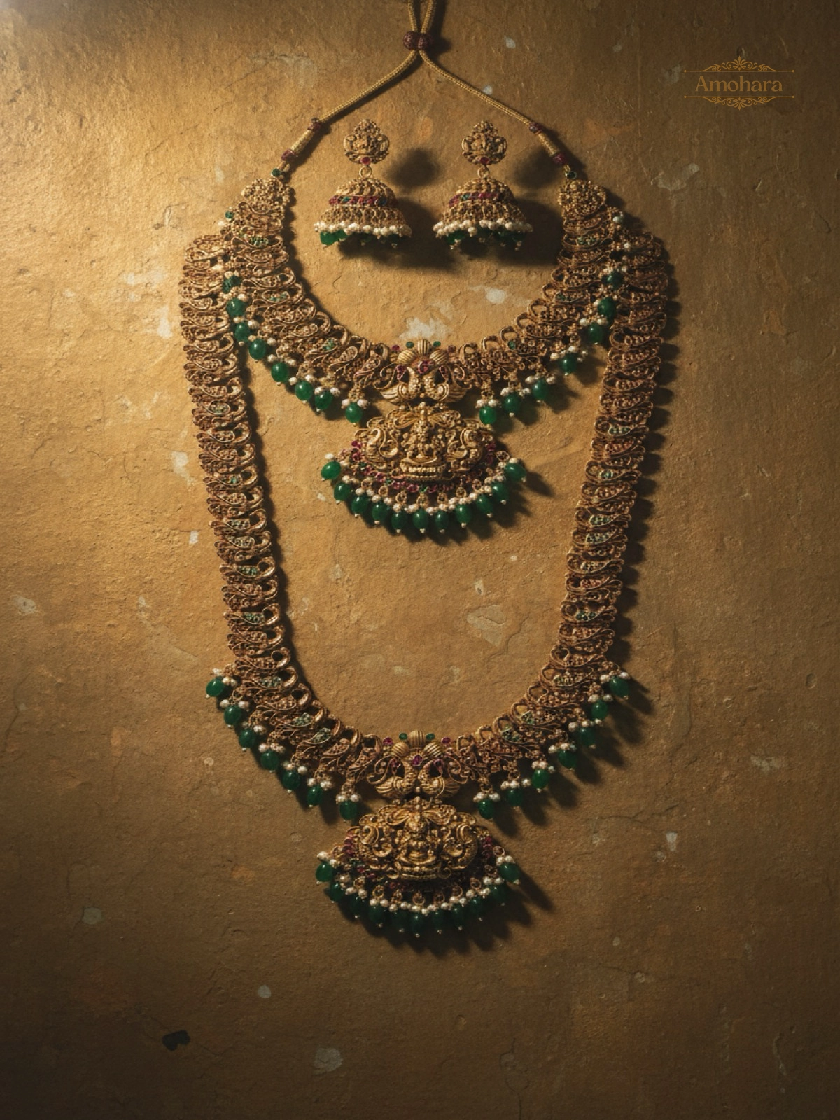Lakshmi Emerald Bridal Haaram Set