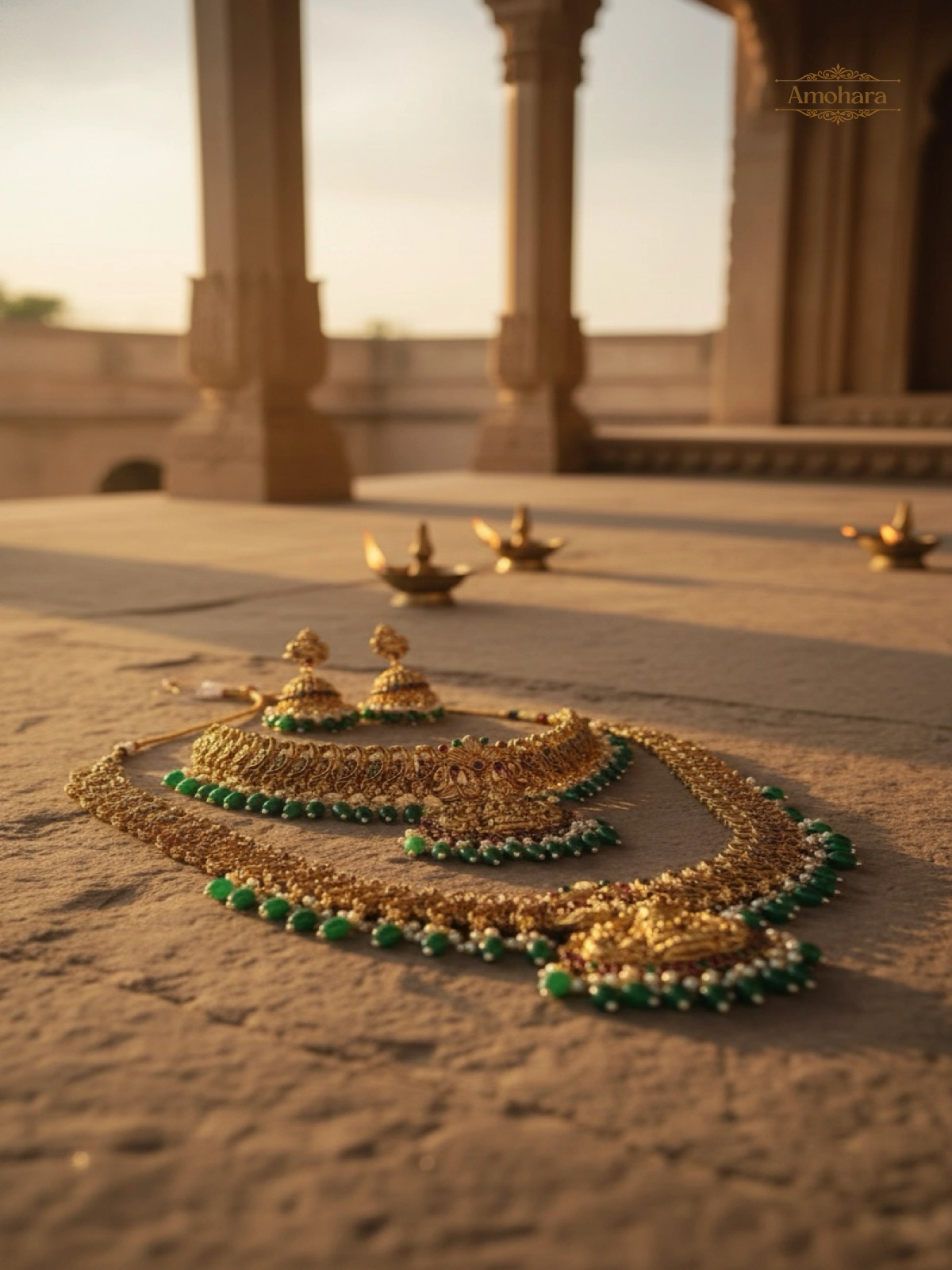 Lakshmi Emerald Bridal Haaram Set