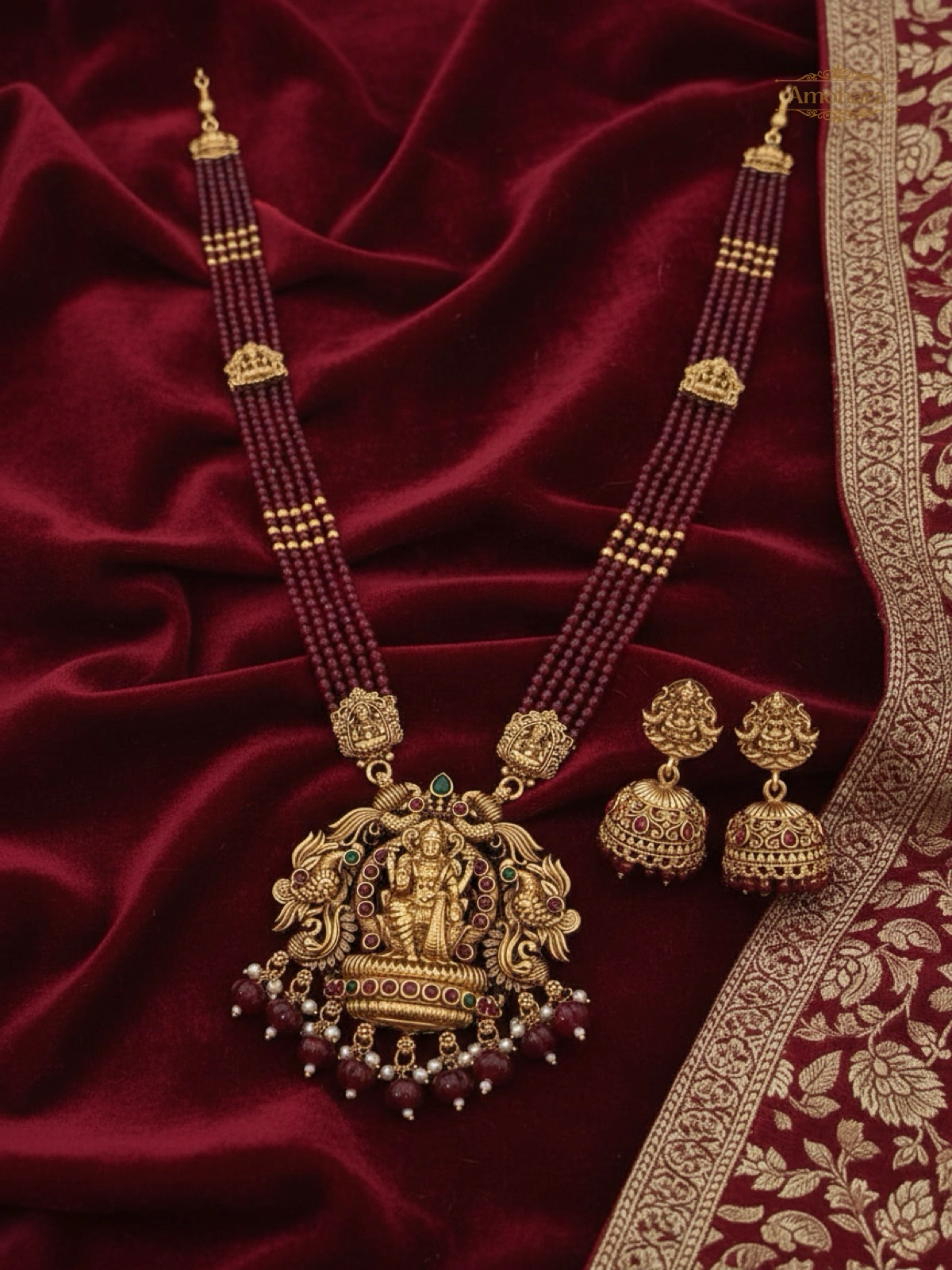 Lakshmi Ruby Beaded Haram
