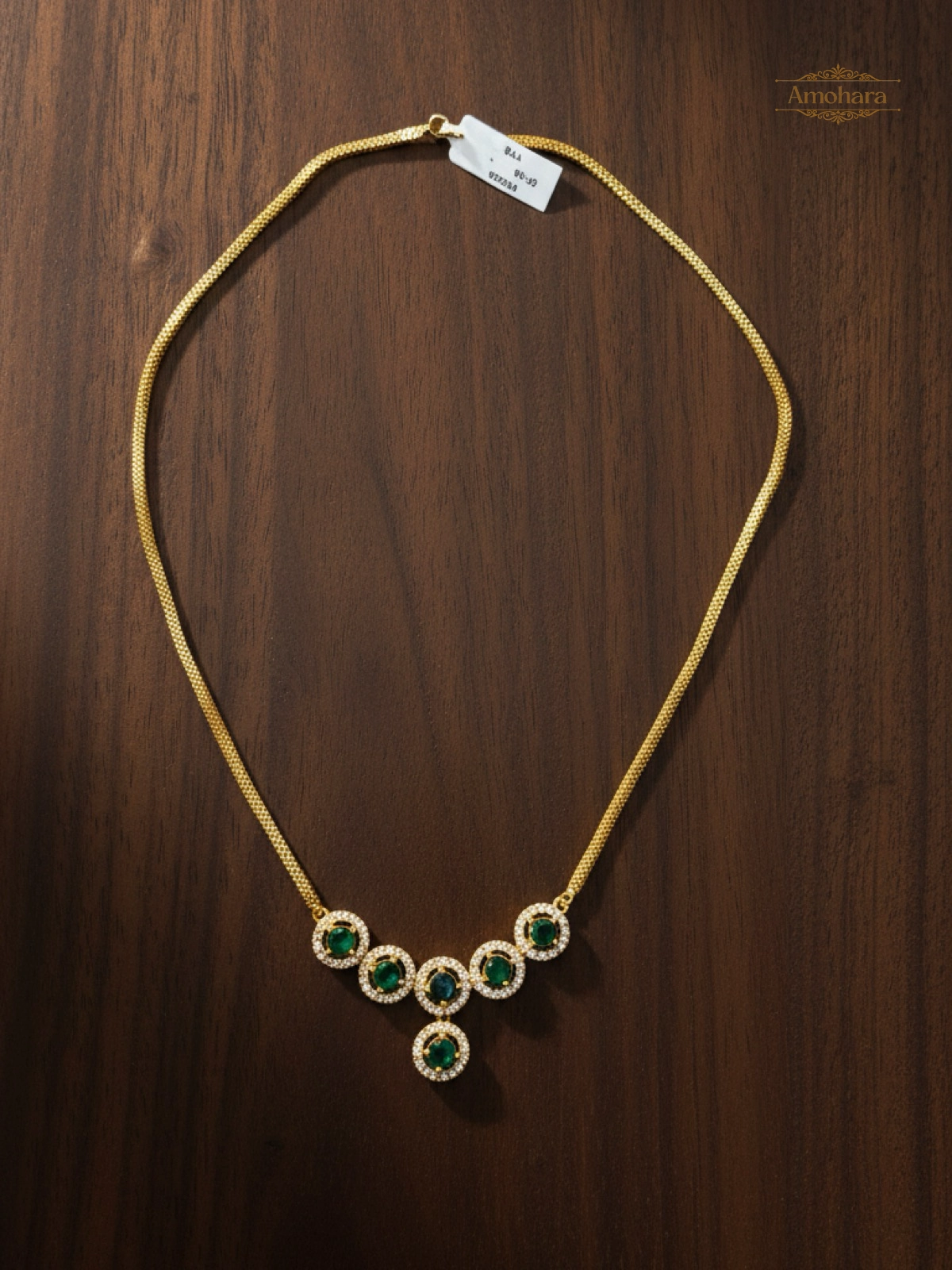 Emerald Halo Pendant Chain