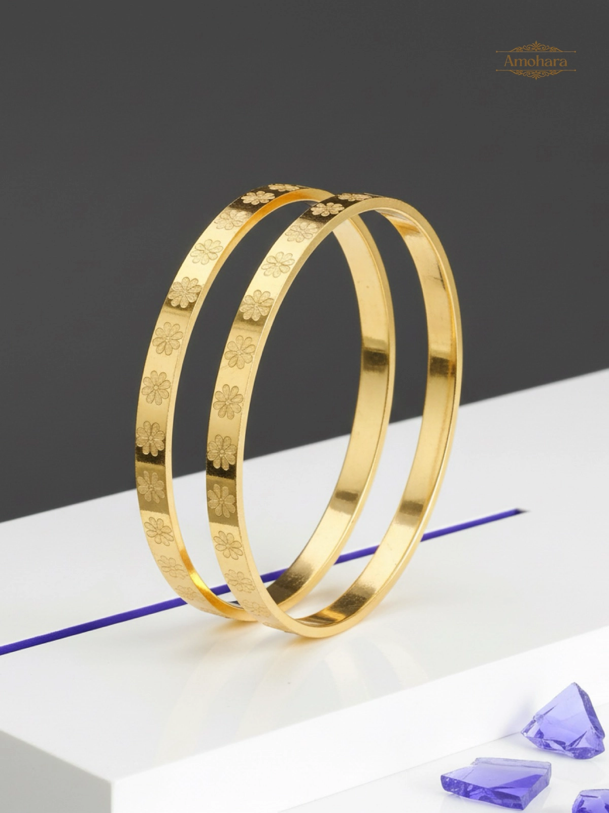 Flora Shine Gold Bangles
