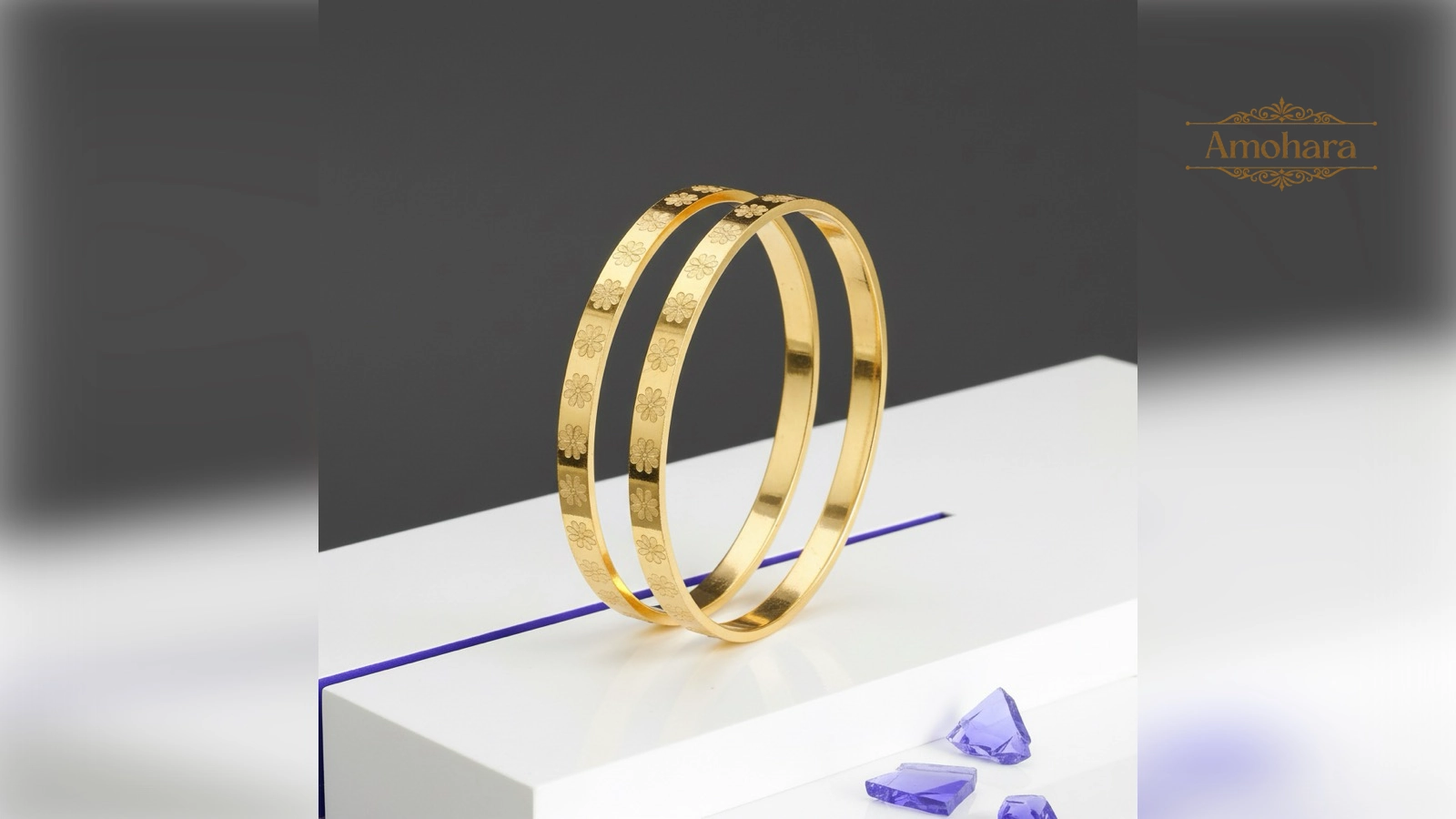 Flora Shine Gold Bangles